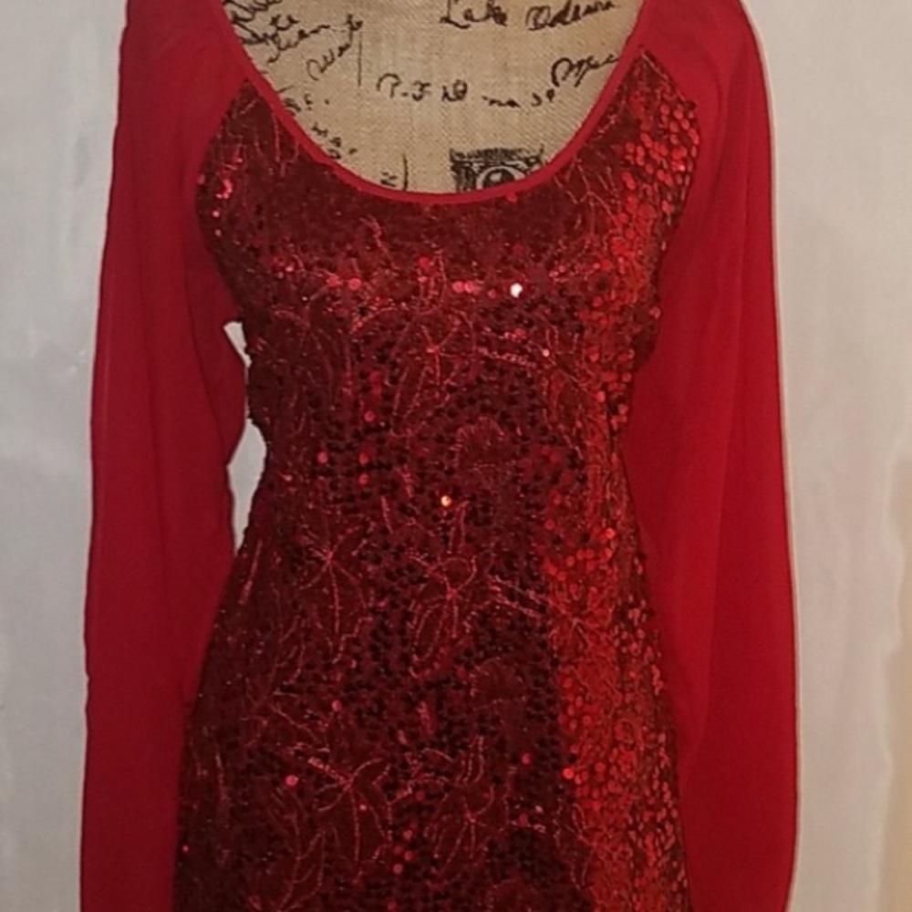 Badgley Mischa American Glamour Red Top sz 3X